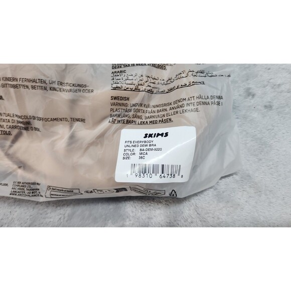 Skims 36C Mica Beige Fits Everybody Unlined Demi Bra BA-DEM-9220 NWT - Picture 6 of 6